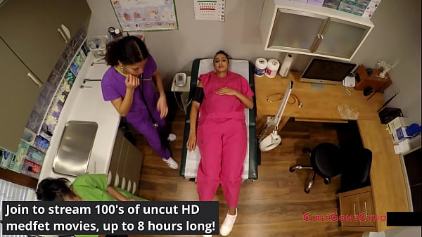 Student Nurses Lenna Lux, Angelica Cruz, & Reina Practice Examining Each Other 1st Day of Clinicals Under Watchful Eye Of Doctor Tampa & Nurse Lilith Rose @ GirlsGoneGyno The New Nurses Clinical Experience Reup