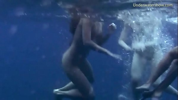 Girls on Tenerife swimming naked
