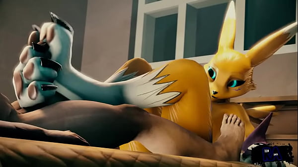 Renamon Footjob Mignon, Pieds Yiff