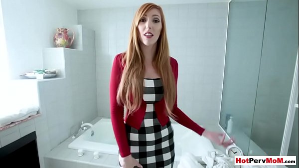 Busty redhead MILF stepmom loves to suck stepsons cock