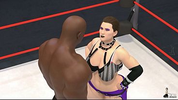 Arrogant female wrestler gets humbled by strong BBC