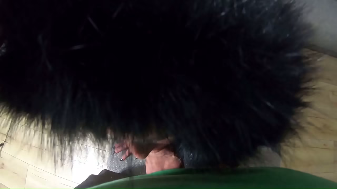 Glistening Downjacket Tease, Deep Blowjob and Cum on My Coat