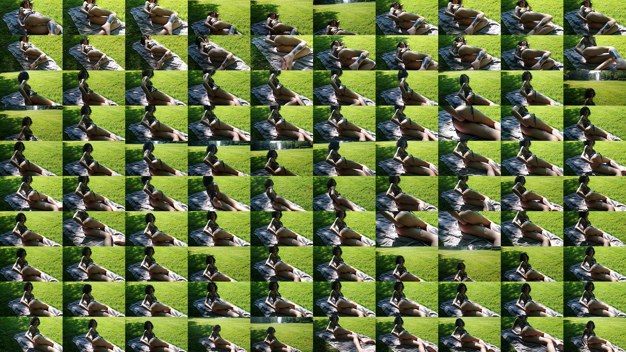 Lucy Raven self fisting in a public park 预览图