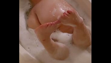 thick mute girl with a huge ass taking a bath