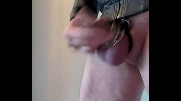 Jerking my cock in latex