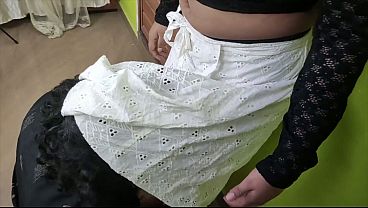Mallu Hot Kiss & Navel Play in Net Top   Skirt