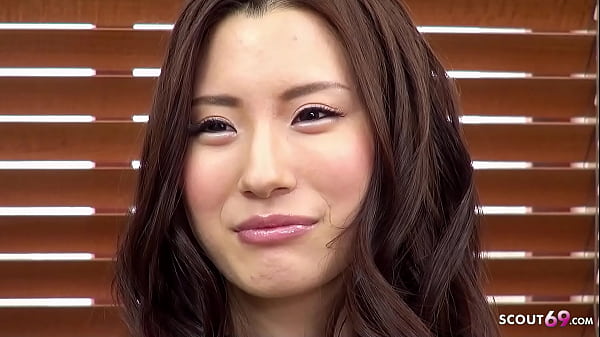 Cute Japanese Teen masturbate her little Hairy Pussy with Hitachi at Casting