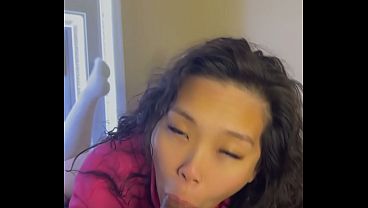 big booty asian girl loves sucking big dick and getting creampie
