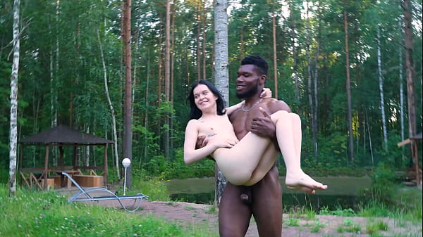 FiRST INTERRACIAL DVP & PEE! Skinny slut gets fountains of pee & double vaginal penetration from black cocks EKS229