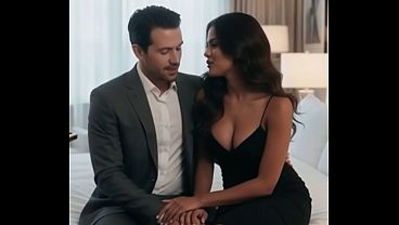 Beautiful busty MILF seduces her coworker into riding his big cock - AI-generated content