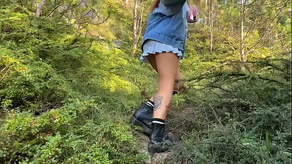 HOME WRECKER TAKES A WALK IN THE WOODS AND GETS HARD FUCK WITH HUGE CUMSHOT ON TITS!