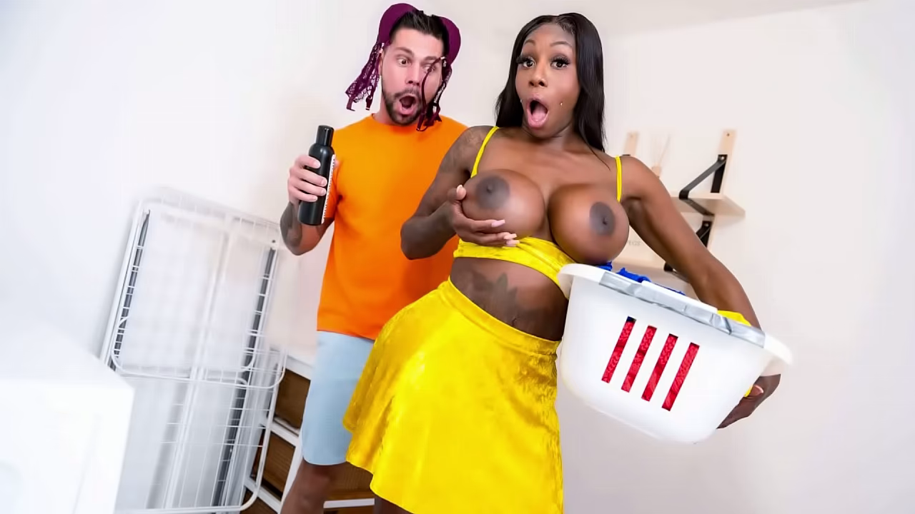 He Couldn'_t Resist Her Big Titties and Tight Pussy in the Laundry Room