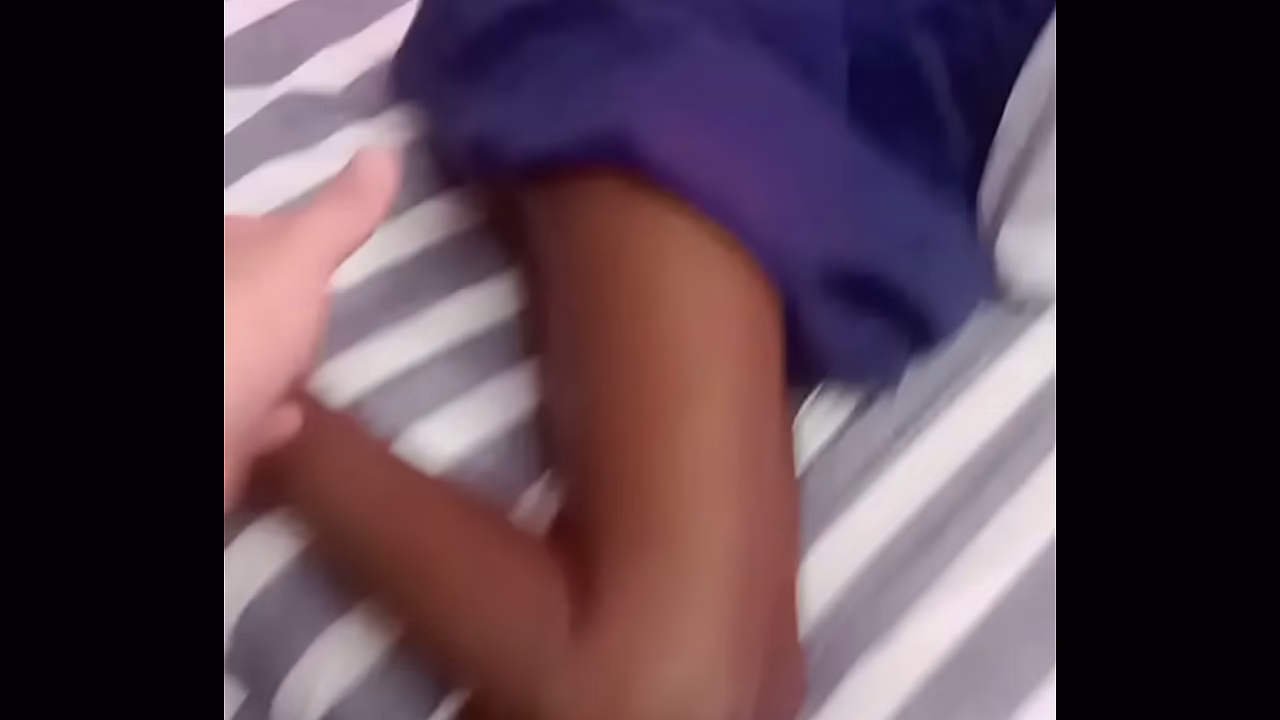 Black skinny 18 year old girl sucks vibrator