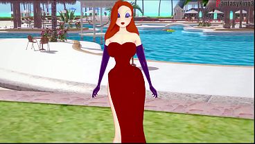 Jessica Rabbit RED bikini sex | Full & Pov version on Sheer & PTRN: Fantasyking3