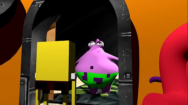 Threesome between Patrick Star, SpongeBob and Mrs. Puff, sex in the driving school