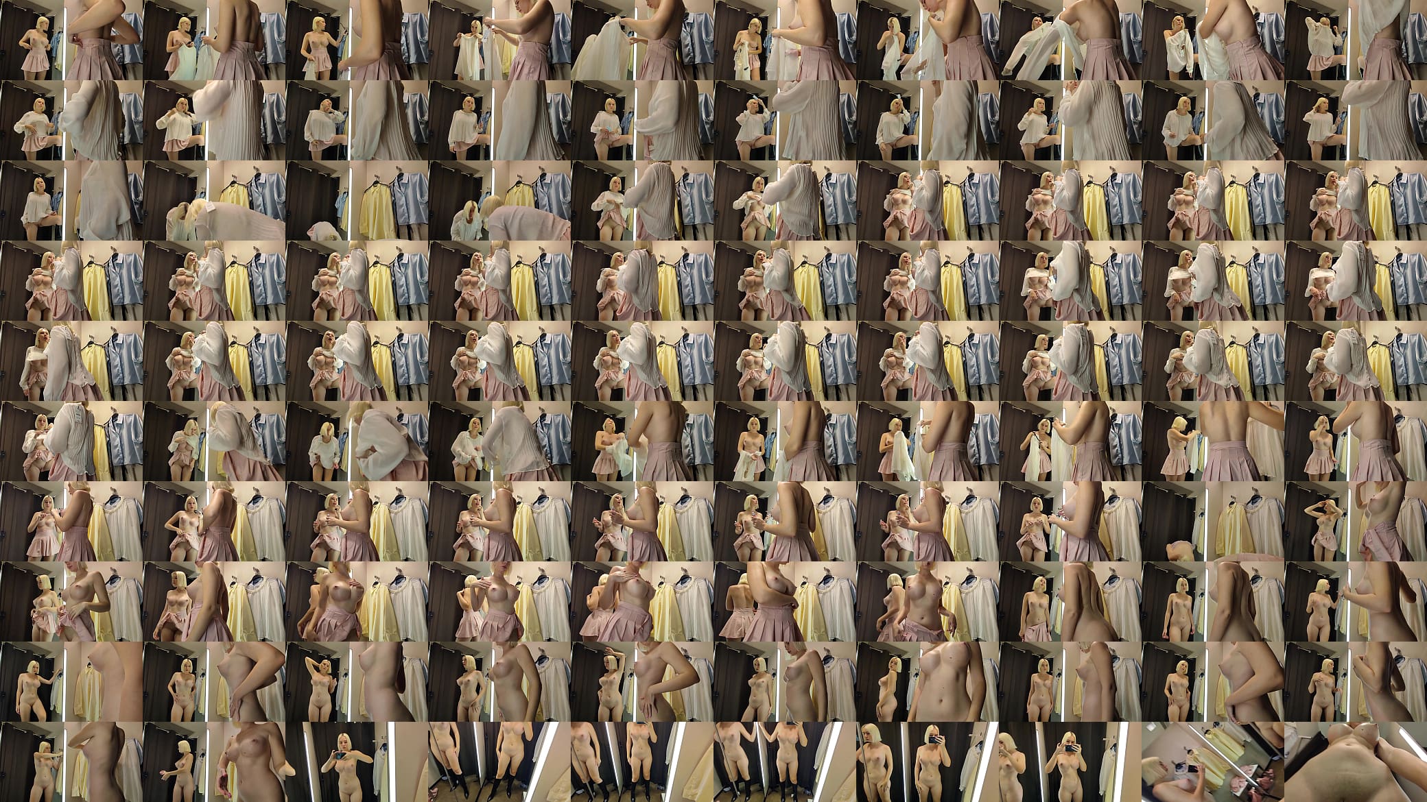 Changing in a public locker room. Transparent clothes on big tits 预览图