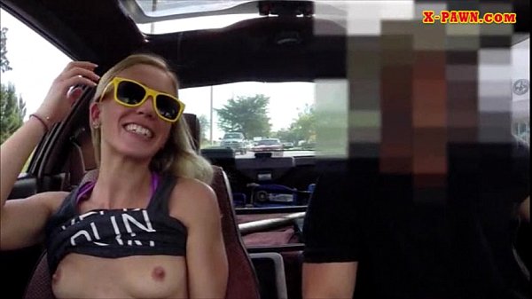 Slim blonde flashes her tits and banged at the pawnshop