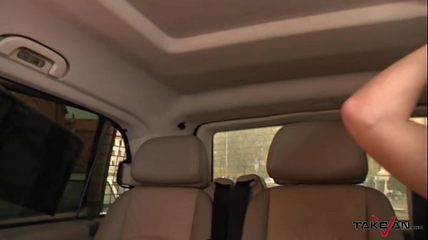 Anita and Emilia pick up skinny dude on the streets to take him into their fuck van