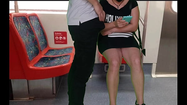 the girl in a dress without panties on the train gave a handjob to a stranger and a blowjob in public