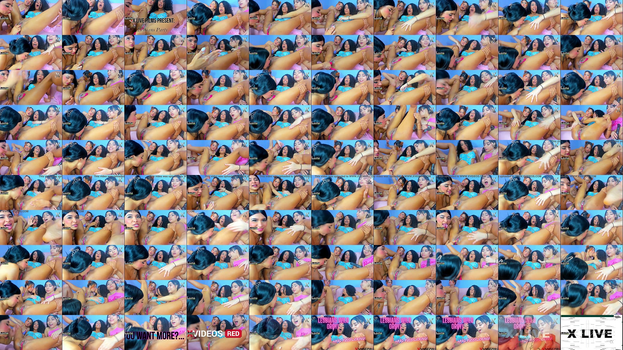 Lick all over candy&#039;s pussy in wild orgy with lesbian sluts 预览图