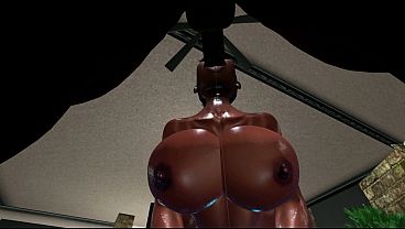 Second Life Black man fucks Black woman on a chair