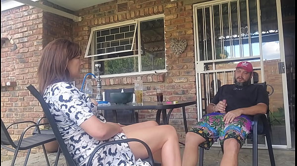Mutual masturbation with my neighors wife end in a creampie outdoors
