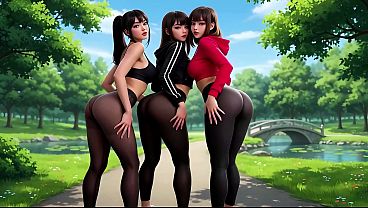 Group Hardcore Anal Sex with Two Girls in Torn Pantyhose - AI Generation Anal