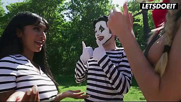 Yasmina Khan Sucks Cock Outdoors Then Eats Pussy Indoors... FFM 4 min