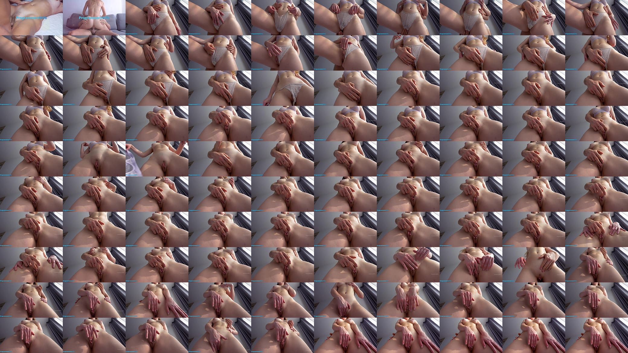 Masturbating that sweet pussy until orgasm, masturbation orgasm, view from below - ProgrammersWife 预览图