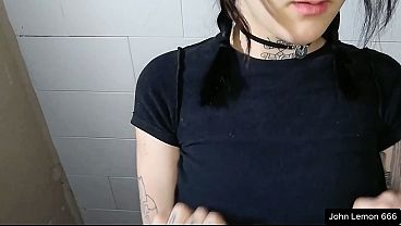 Shy busty girl loves doggystyle position.
