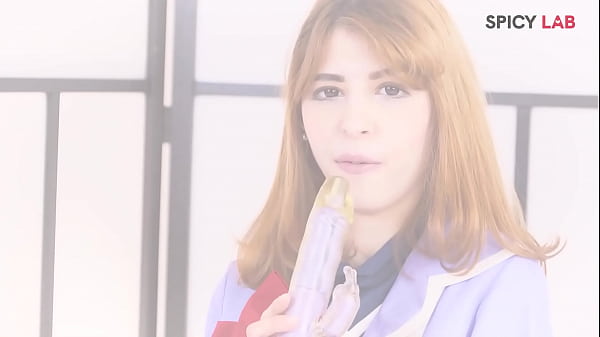Young woman craving for dildo