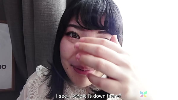 Japanese amateur Ryo with her sexy white bra and panties comes to our hotel room for casting couch interview and gives blowjob 4K pt2