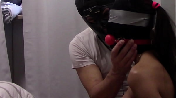 Milf nylon hooded and pigtails, balgagged, throatfucked, ringgagged with cum in mouth