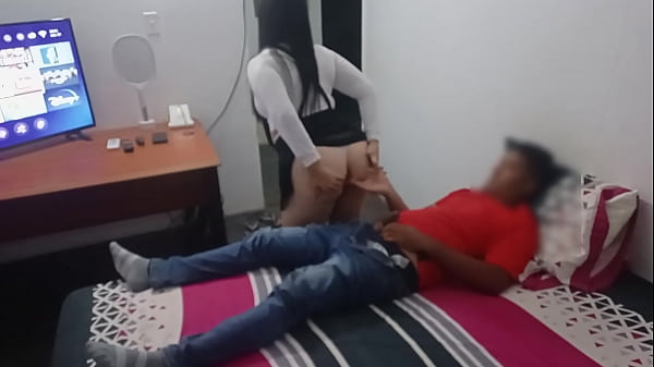 I catch my pretty girl fingering her underwear while masturbating, before they catch us I put my dick in her nice tight ass
