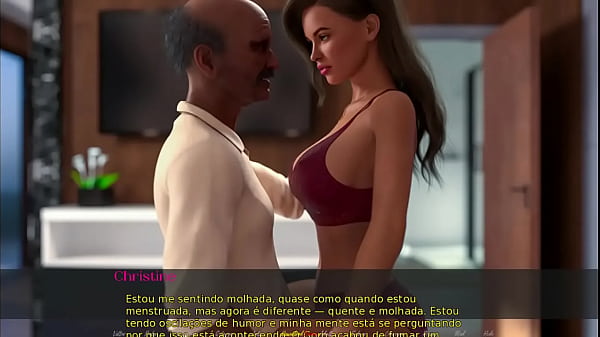 BEING WIFE Christine gets naked in front of Goro and sucks his cock