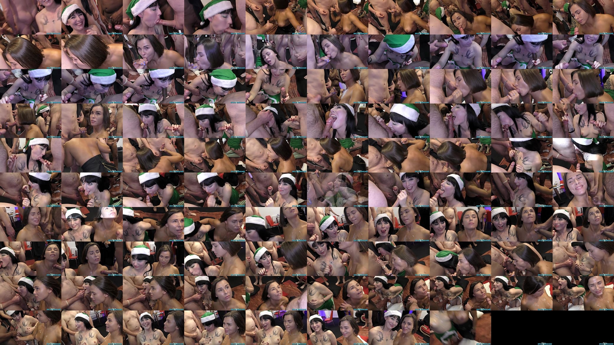 Sexy Christmas bukkake party facials with a couple of sweet English sluts 预览图