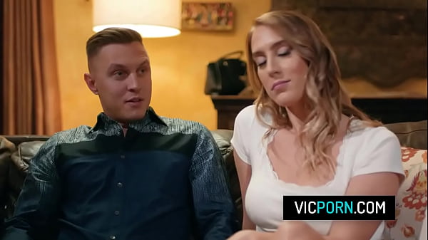 Hot milf wife Cadence Lux fucks with her husband college buddy while he watches