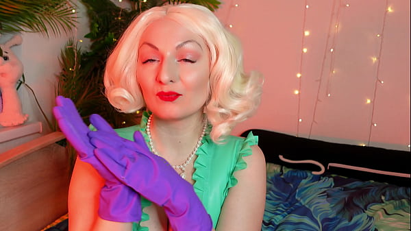purple ASMR gloves VIDEO free fetish clip