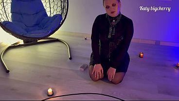 Tarot Witch Performs Dark Sex Ritual and Gets Cumshot in Magic Circle