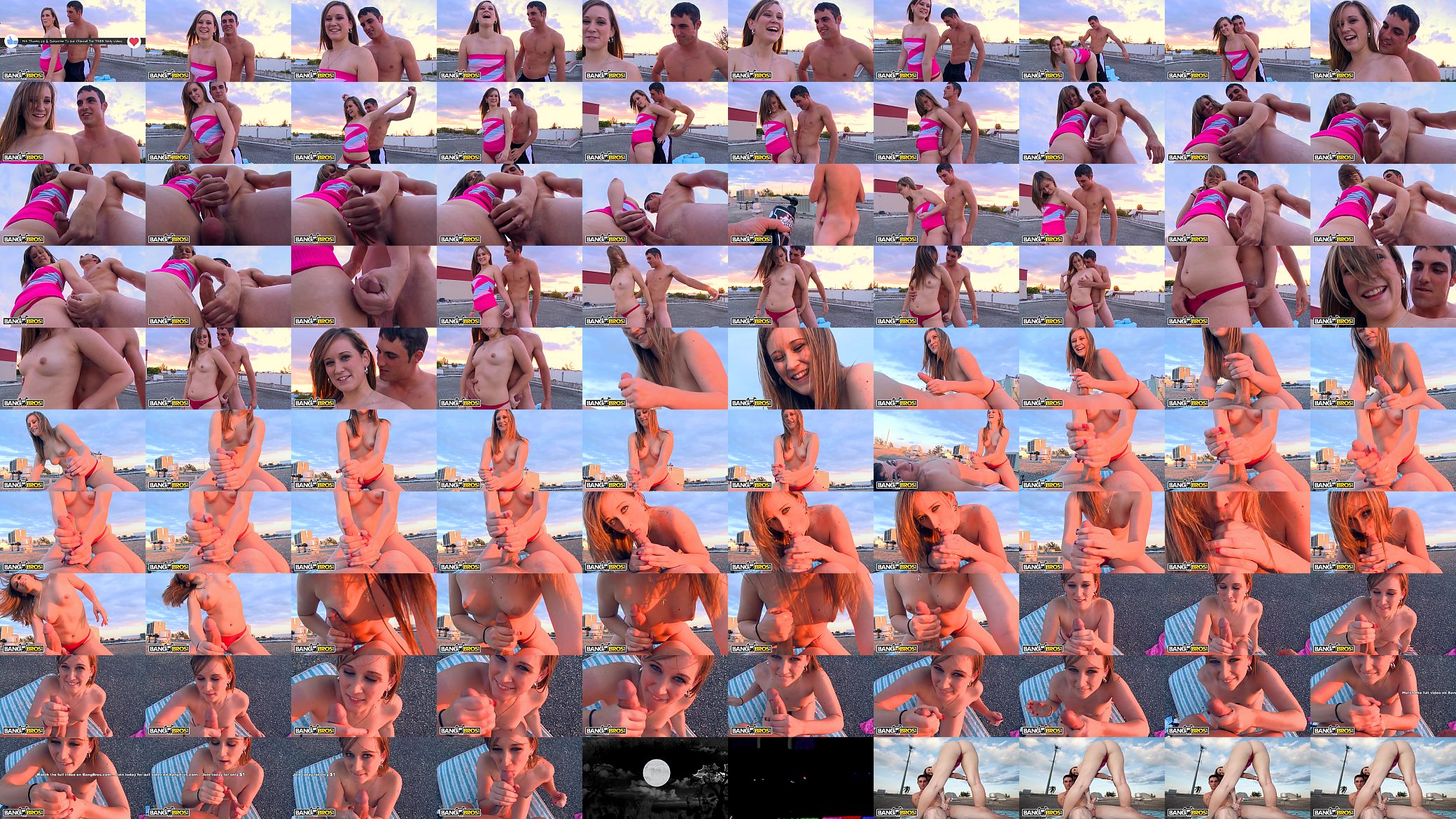 BANGBROS - Young, Thicc PAWG, Roxi, Gives Handjob On The Roof During Sunset 预览图
