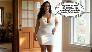 My stepmom's friend comes home just to fuck me - AI Generated Content
