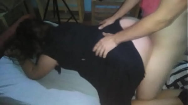 We fucked doggy style in a black dress and yellow thread on two nights with a boy when no one is around