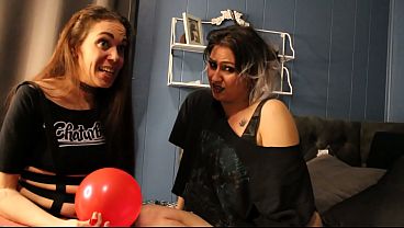 Goth Girls SluttySarah and OddDodd Helium Inhalation Small Penis Humiliation