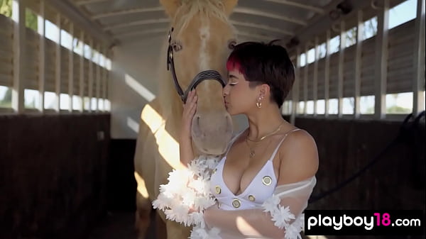 Super sexy naked latina muse Mia Valentine introducing her big natural tits