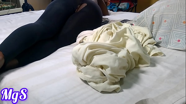 Slim ebony girl goes solo on dildo play