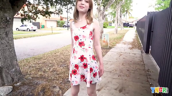 YNGR - Petite Brunette Daisy Bean Loves To Flash And To Ride Big Black Cocks