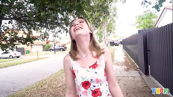 YNGR - Petite Brunette Daisy Bean Loves To Flash And To Ride Big Black Cocks