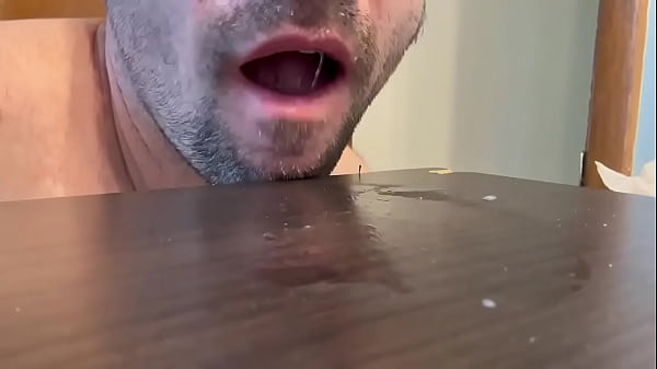 Look at all that cum in my mouth! Do I swallow...