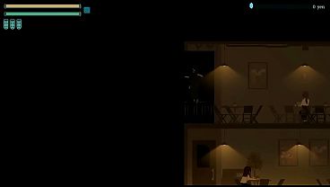 White haired woman makes a blowjob in a man in a cape in hentai game  video