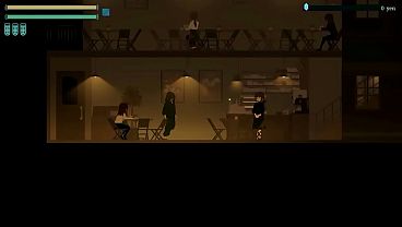 White haired woman makes a blowjob in a man in a cape in hentai game  video